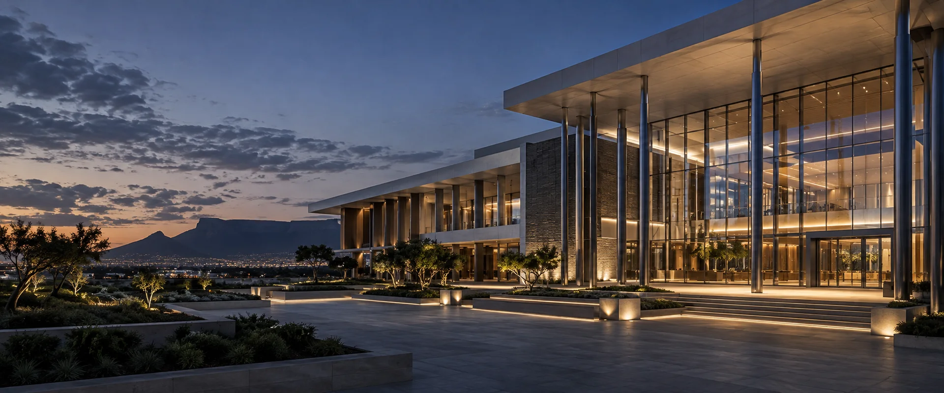 Illustrative architectural concept of a modern commercial building